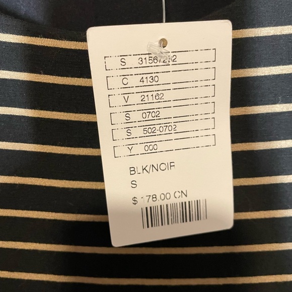 Anthropologie Bailey 44 NWT T-Shirt Striped Dress Faux Leather NEW Small - Picture 3 of 5